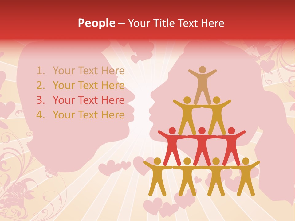 A Couple Kissing With Hearts In The Background PowerPoint Template