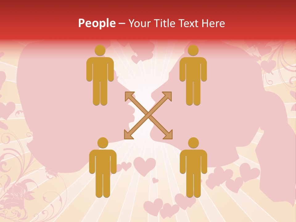 A Couple Kissing With Hearts In The Background PowerPoint Template