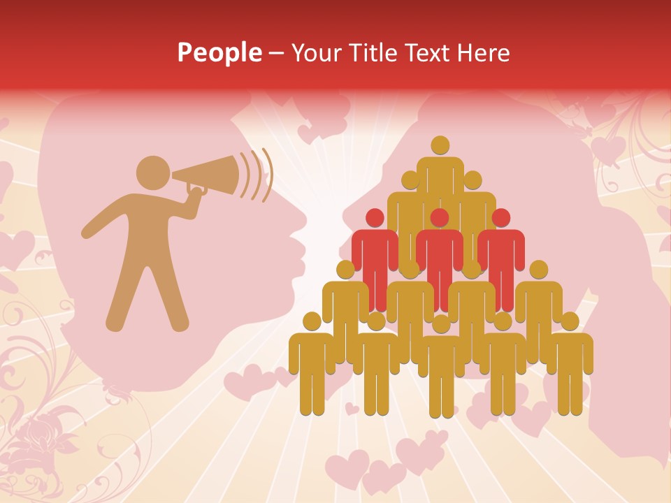 A Couple Kissing With Hearts In The Background PowerPoint Template