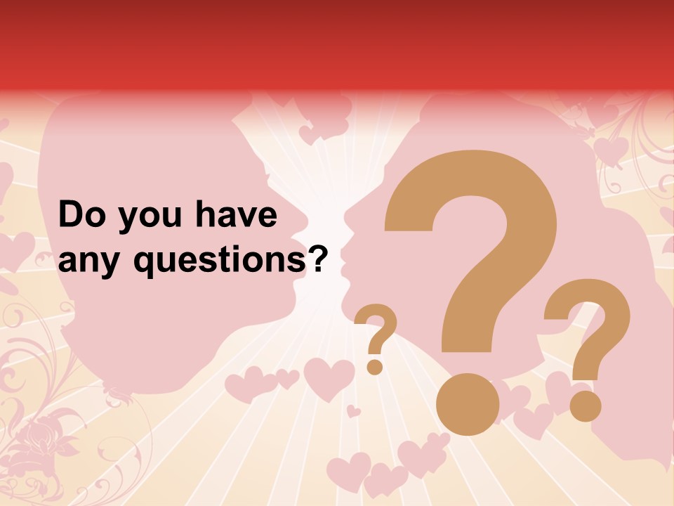 A Couple Kissing With Hearts In The Background PowerPoint Template