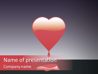 A Red Heart With A Drop Of Blood On It PowerPoint Template