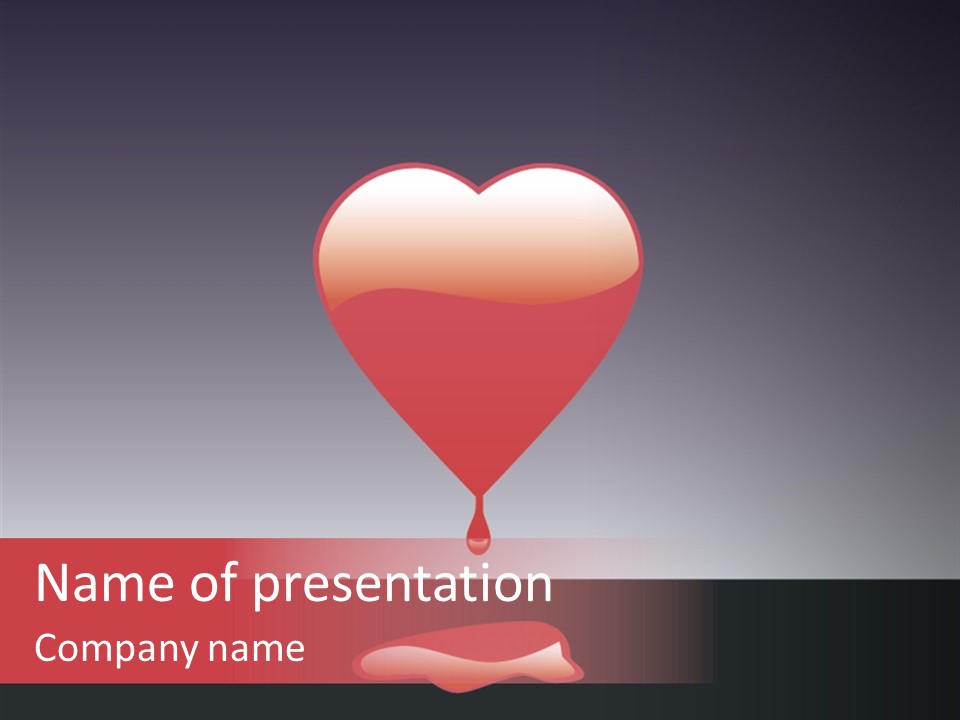 A Red Heart With A Drop Of Blood On It PowerPoint Template