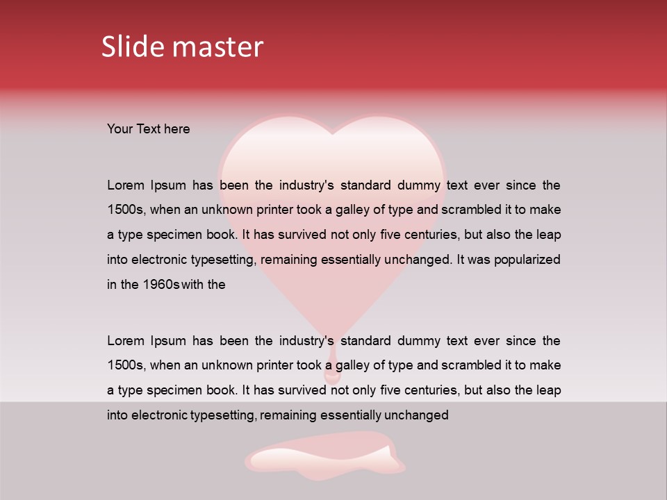 A Red Heart With A Drop Of Blood On It PowerPoint Template