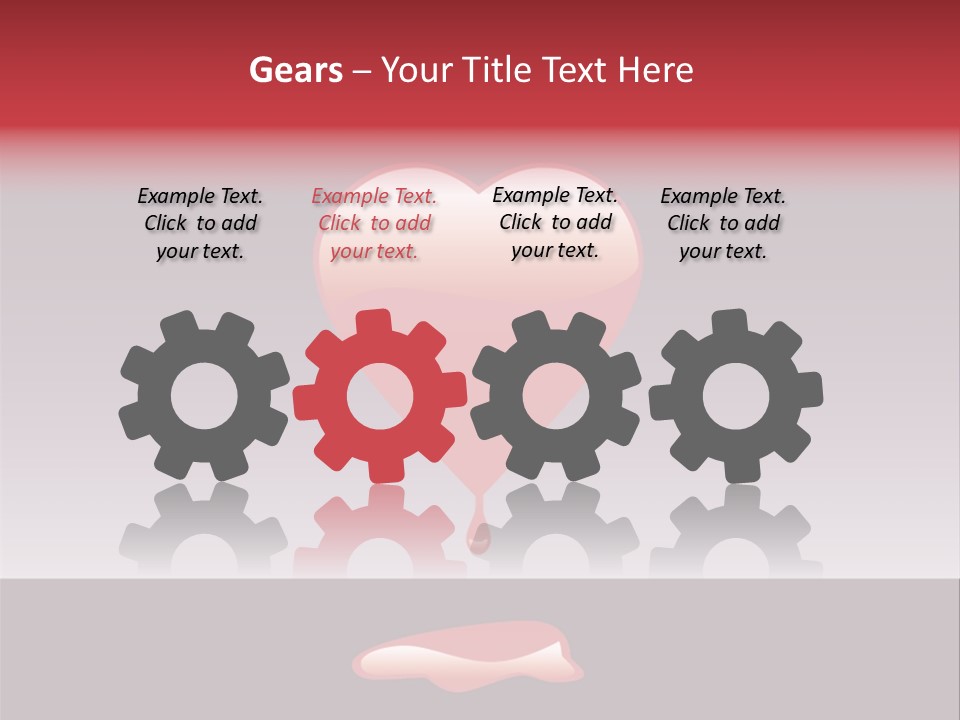 A Red Heart With A Drop Of Blood On It PowerPoint Template