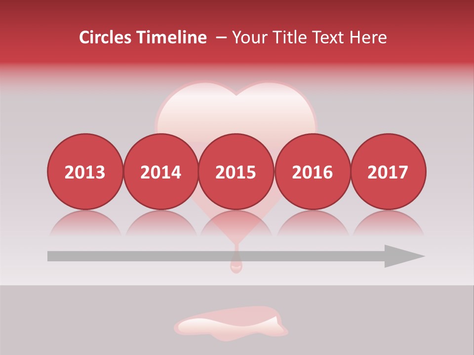A Red Heart With A Drop Of Blood On It PowerPoint Template