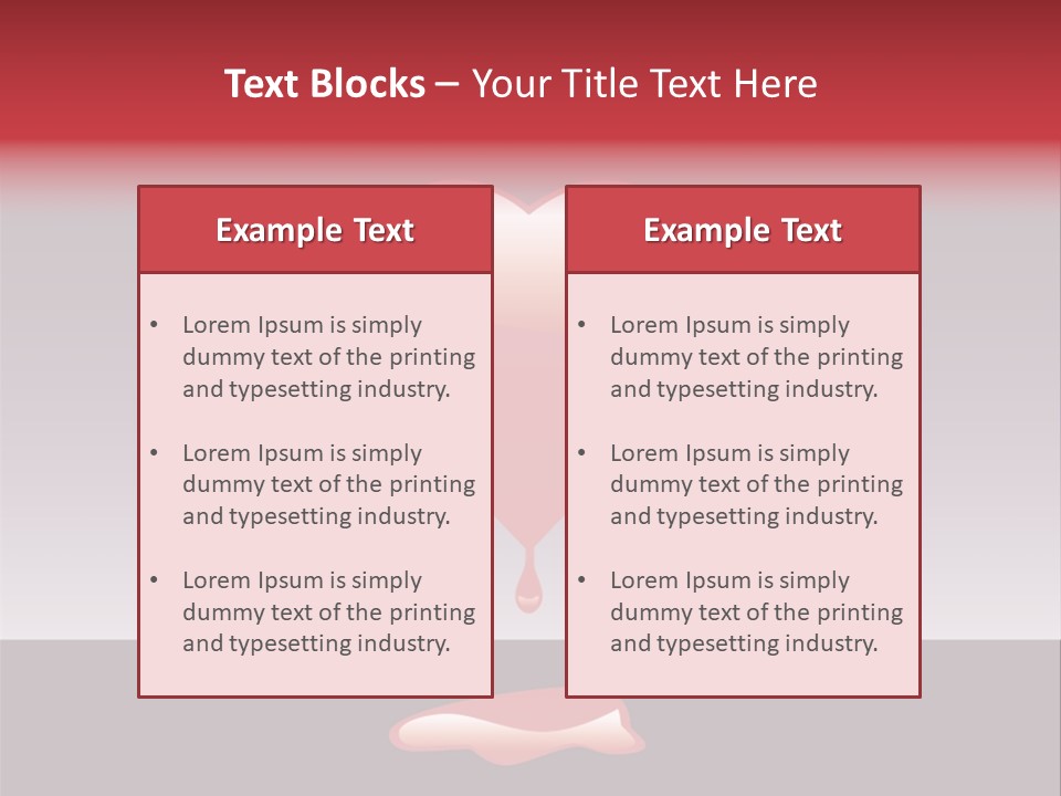 A Red Heart With A Drop Of Blood On It PowerPoint Template