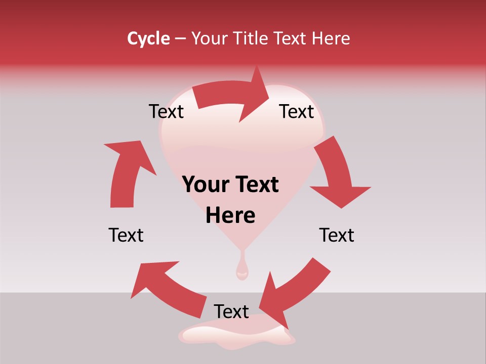 A Red Heart With A Drop Of Blood On It PowerPoint Template