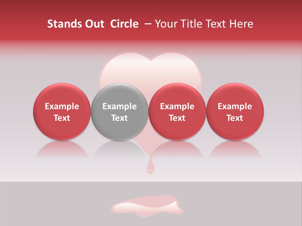 A Red Heart With A Drop Of Blood On It PowerPoint Template