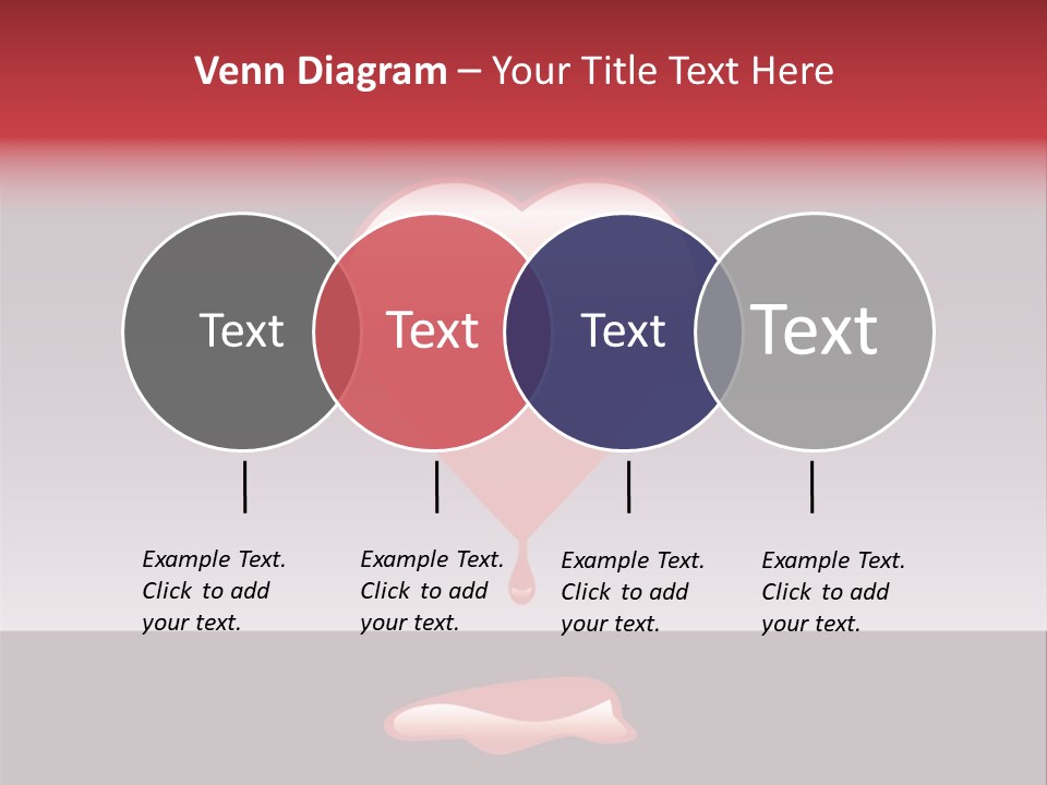 A Red Heart With A Drop Of Blood On It PowerPoint Template