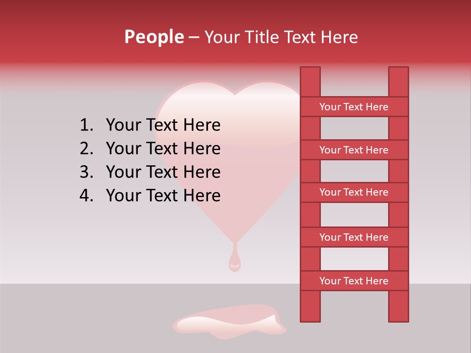 A Red Heart With A Drop Of Blood On It PowerPoint Template