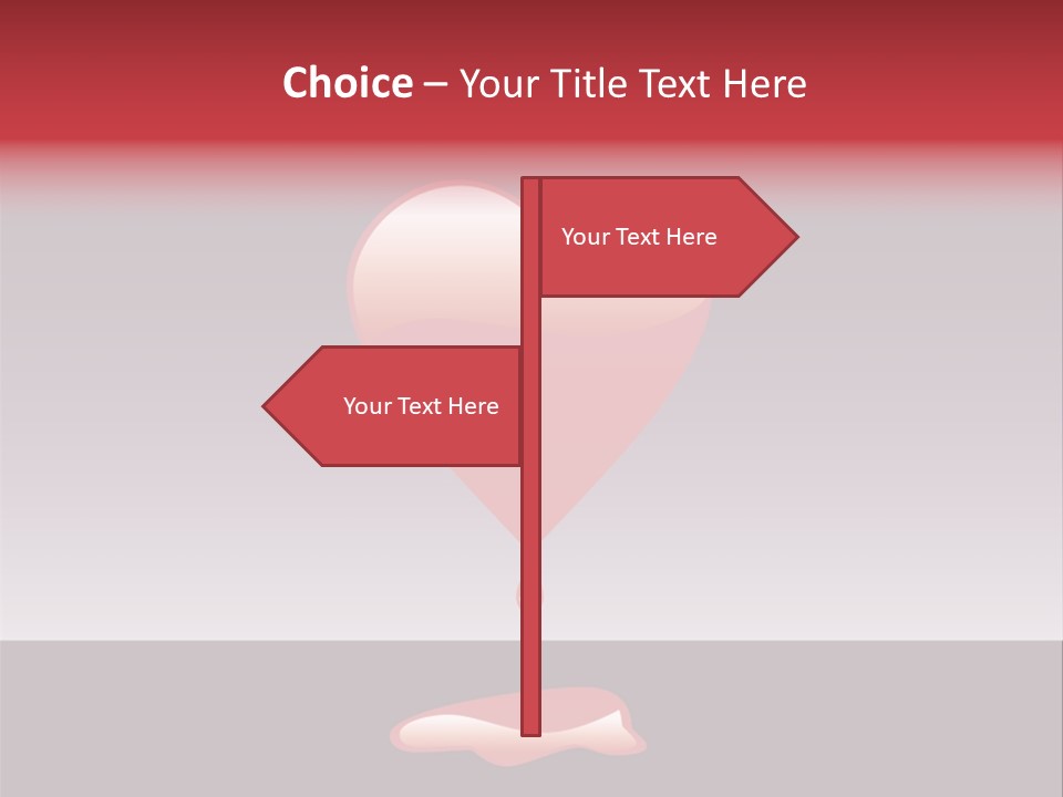 A Red Heart With A Drop Of Blood On It PowerPoint Template