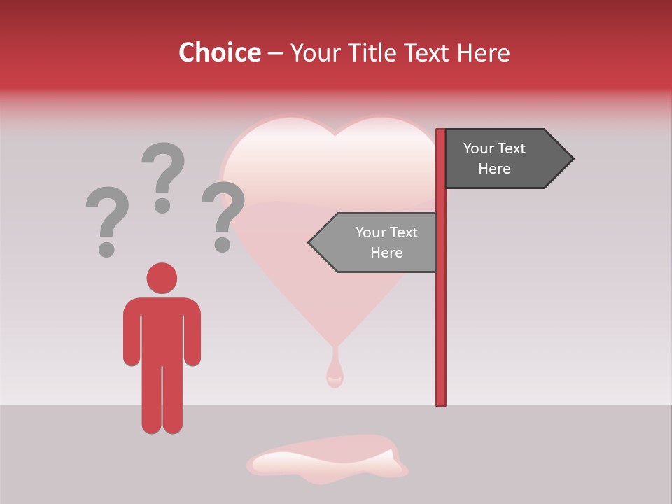 A Red Heart With A Drop Of Blood On It PowerPoint Template