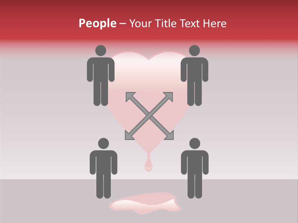 A Red Heart With A Drop Of Blood On It PowerPoint Template