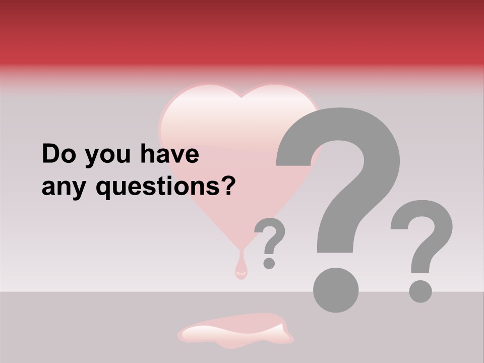 A Red Heart With A Drop Of Blood On It PowerPoint Template