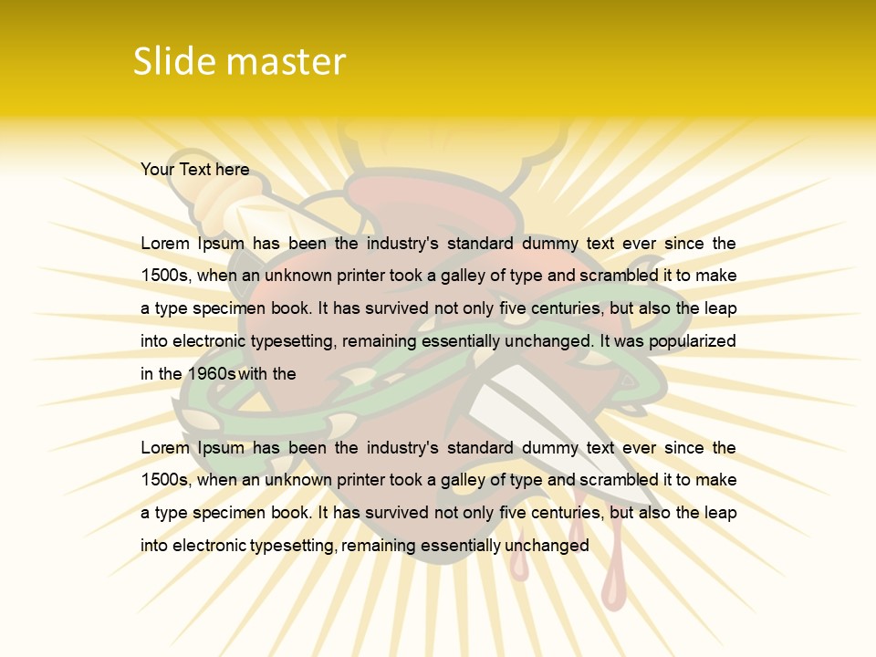 A Heart With A Knife And A Chain Wrapped Around It PowerPoint Template