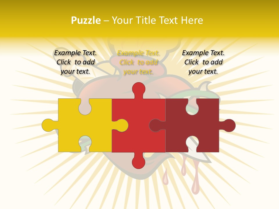 A Heart With A Knife And A Chain Wrapped Around It PowerPoint Template