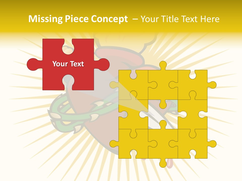 A Heart With A Knife And A Chain Wrapped Around It PowerPoint Template