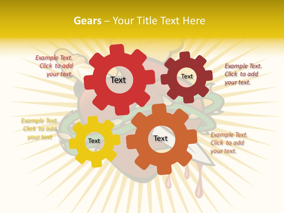 A Heart With A Knife And A Chain Wrapped Around It PowerPoint Template