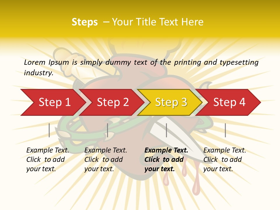 A Heart With A Knife And A Chain Wrapped Around It PowerPoint Template