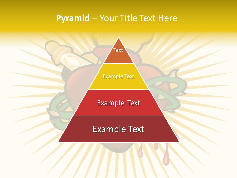 A Heart With A Knife And A Chain Wrapped Around It PowerPoint Template