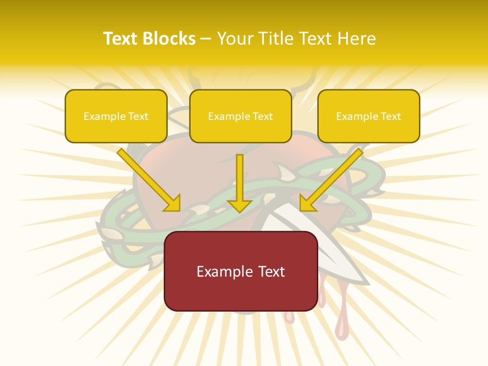 A Heart With A Knife And A Chain Wrapped Around It PowerPoint Template