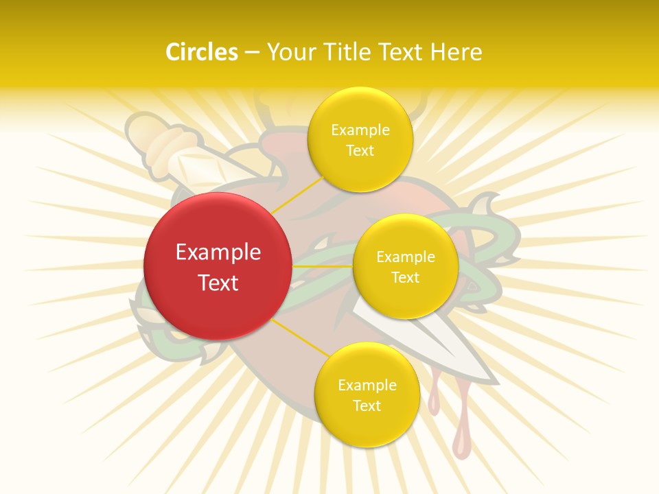 A Heart With A Knife And A Chain Wrapped Around It PowerPoint Template