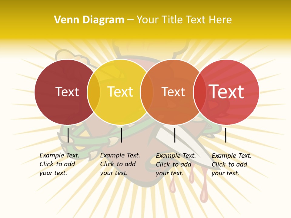 A Heart With A Knife And A Chain Wrapped Around It PowerPoint Template