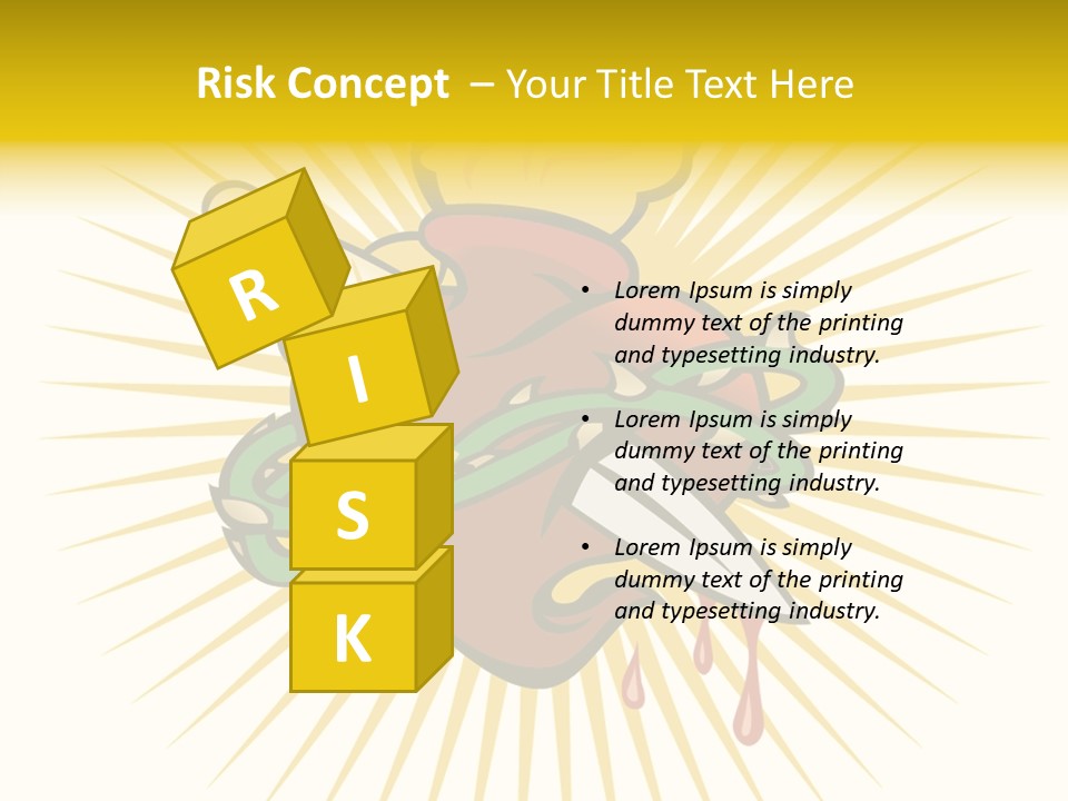 A Heart With A Knife And A Chain Wrapped Around It PowerPoint Template