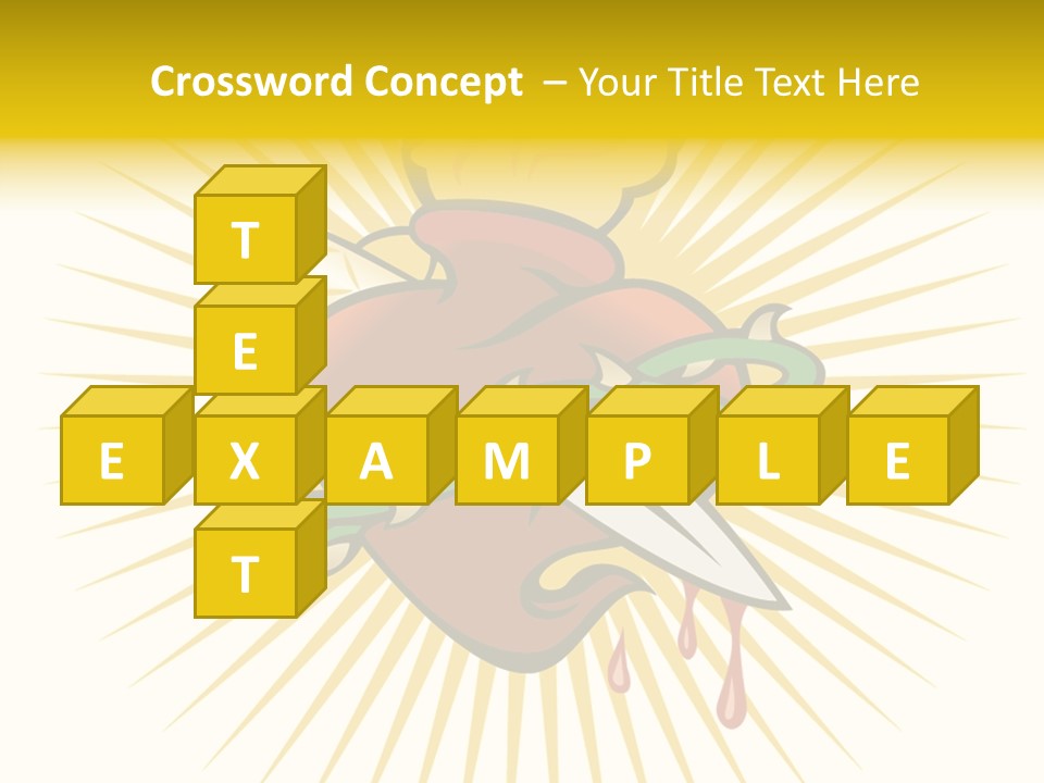 A Heart With A Knife And A Chain Wrapped Around It PowerPoint Template