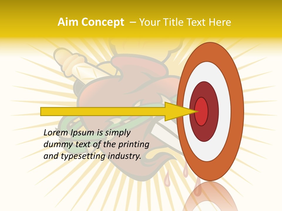 A Heart With A Knife And A Chain Wrapped Around It PowerPoint Template