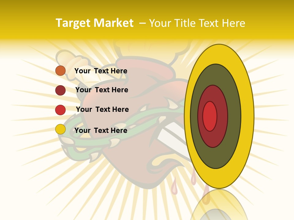 A Heart With A Knife And A Chain Wrapped Around It PowerPoint Template