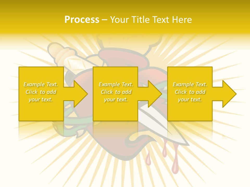 A Heart With A Knife And A Chain Wrapped Around It PowerPoint Template