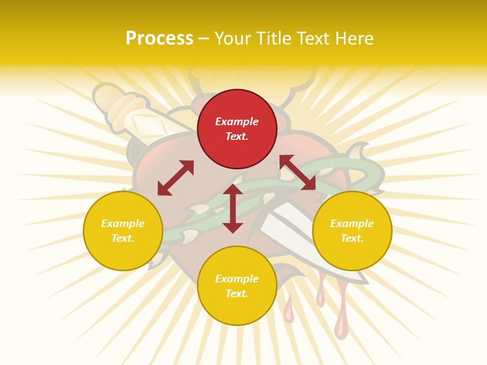 A Heart With A Knife And A Chain Wrapped Around It PowerPoint Template