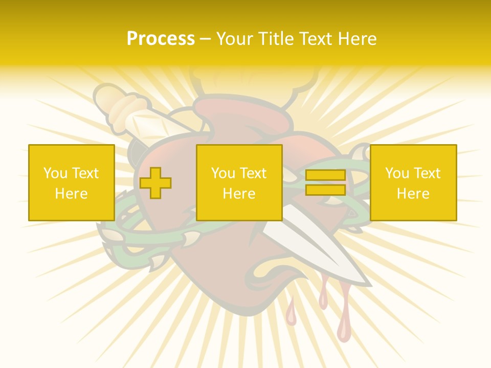 A Heart With A Knife And A Chain Wrapped Around It PowerPoint Template