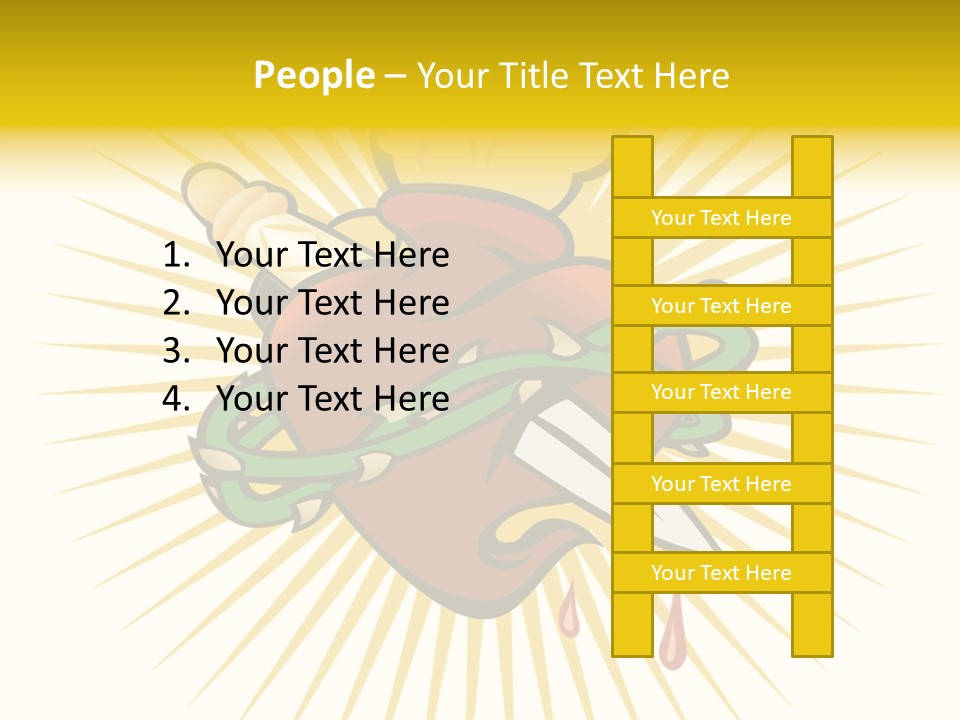 A Heart With A Knife And A Chain Wrapped Around It PowerPoint Template