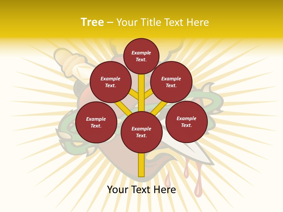 A Heart With A Knife And A Chain Wrapped Around It PowerPoint Template
