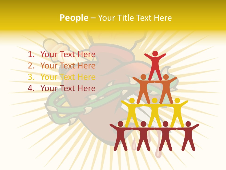 A Heart With A Knife And A Chain Wrapped Around It PowerPoint Template