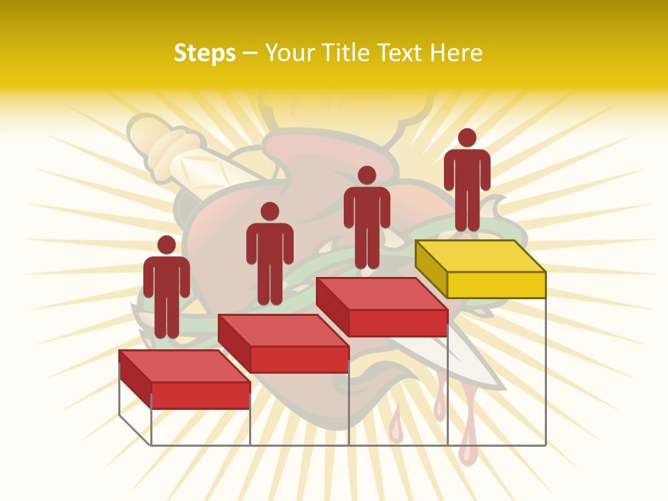 A Heart With A Knife And A Chain Wrapped Around It PowerPoint Template