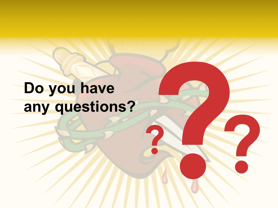 A Heart With A Knife And A Chain Wrapped Around It PowerPoint Template