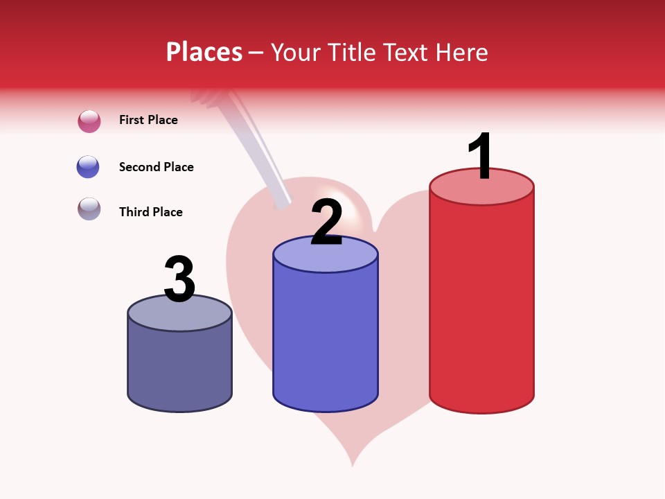 A Red Heart With A Toothbrush In It PowerPoint Template