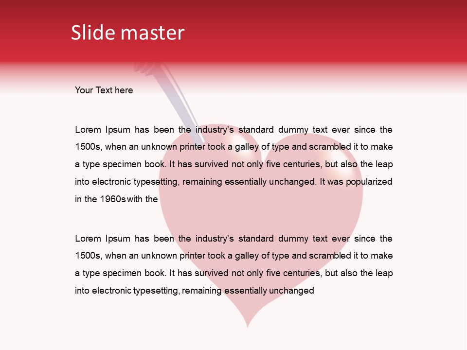 A Red Heart With A Toothbrush In It PowerPoint Template