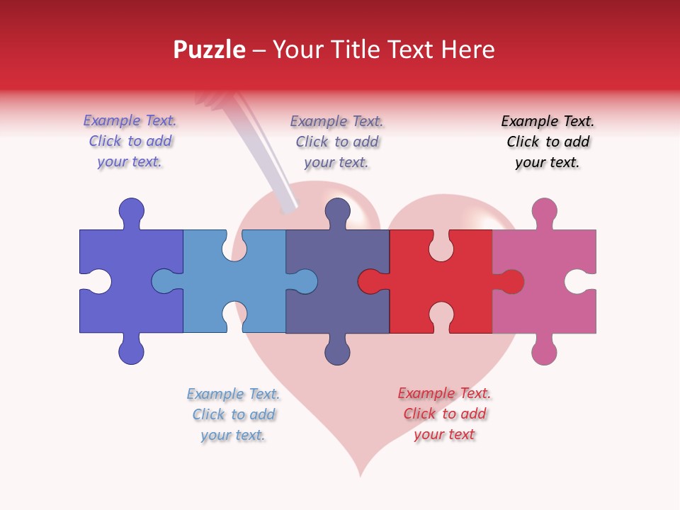 A Red Heart With A Toothbrush In It PowerPoint Template