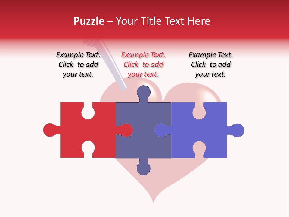 A Red Heart With A Toothbrush In It PowerPoint Template