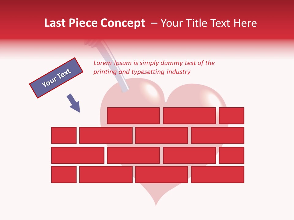 A Red Heart With A Toothbrush In It PowerPoint Template