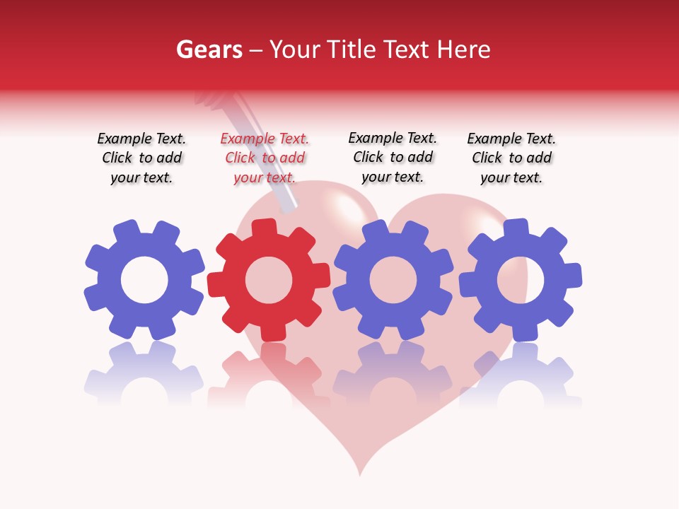 A Red Heart With A Toothbrush In It PowerPoint Template