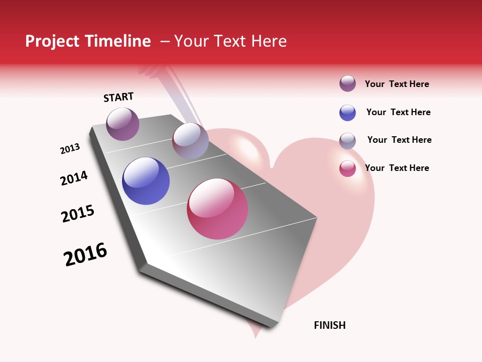 A Red Heart With A Toothbrush In It PowerPoint Template