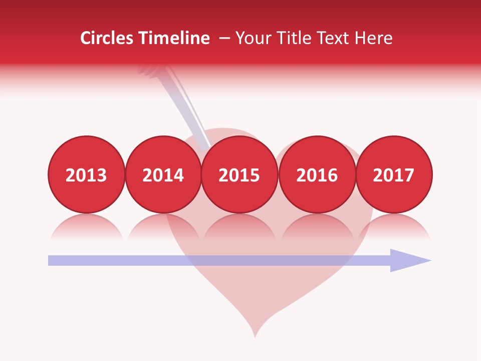 A Red Heart With A Toothbrush In It PowerPoint Template