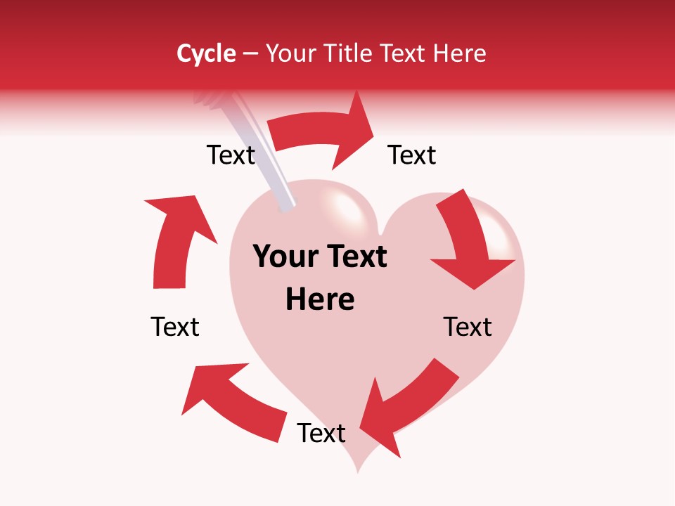 A Red Heart With A Toothbrush In It PowerPoint Template