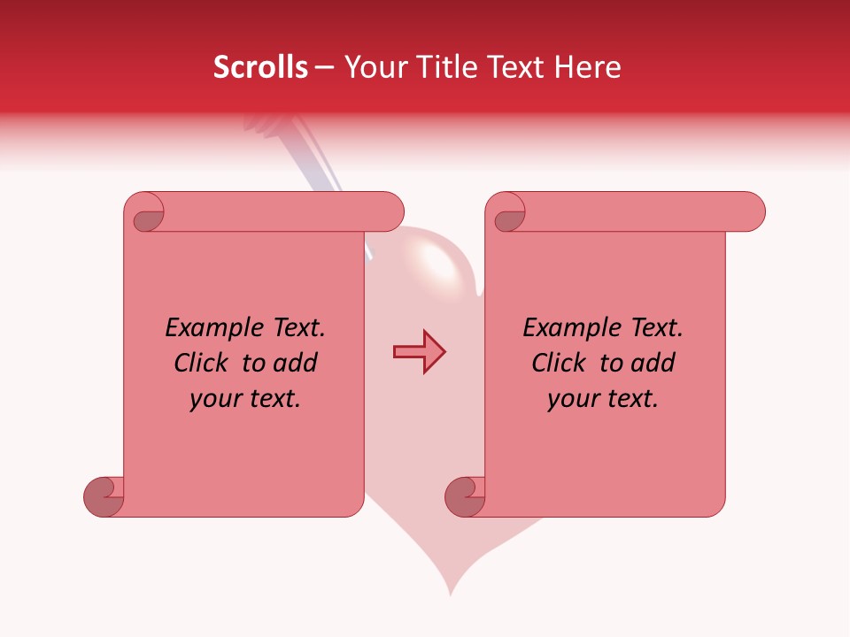 A Red Heart With A Toothbrush In It PowerPoint Template