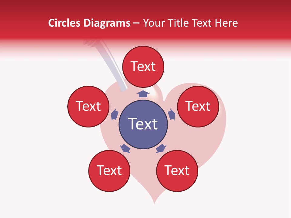 A Red Heart With A Toothbrush In It PowerPoint Template